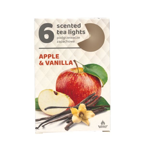 SVIEČKA VOŇAVÁ ČAJOVÁ 6ks jablko, vanilka APPLE, VANILLA