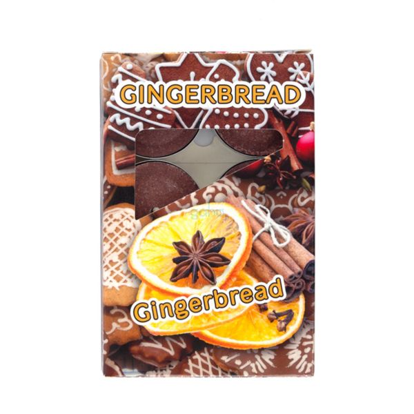 SVIEČKA VOŇAVÁ ČAJOVÁ 6ks perník GINGERBREAD