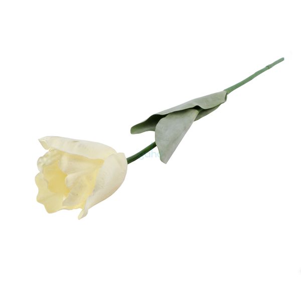 TULIPÁN vázový s listami lux KRÉMOVÝ 70cm